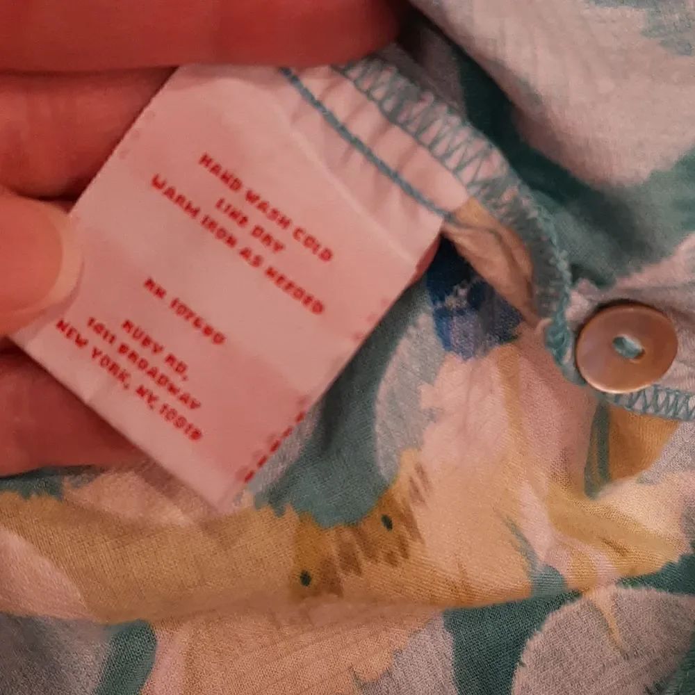 Ruby Rd. Blue and Yellow Cotton Button Down - Picture 7 of 7